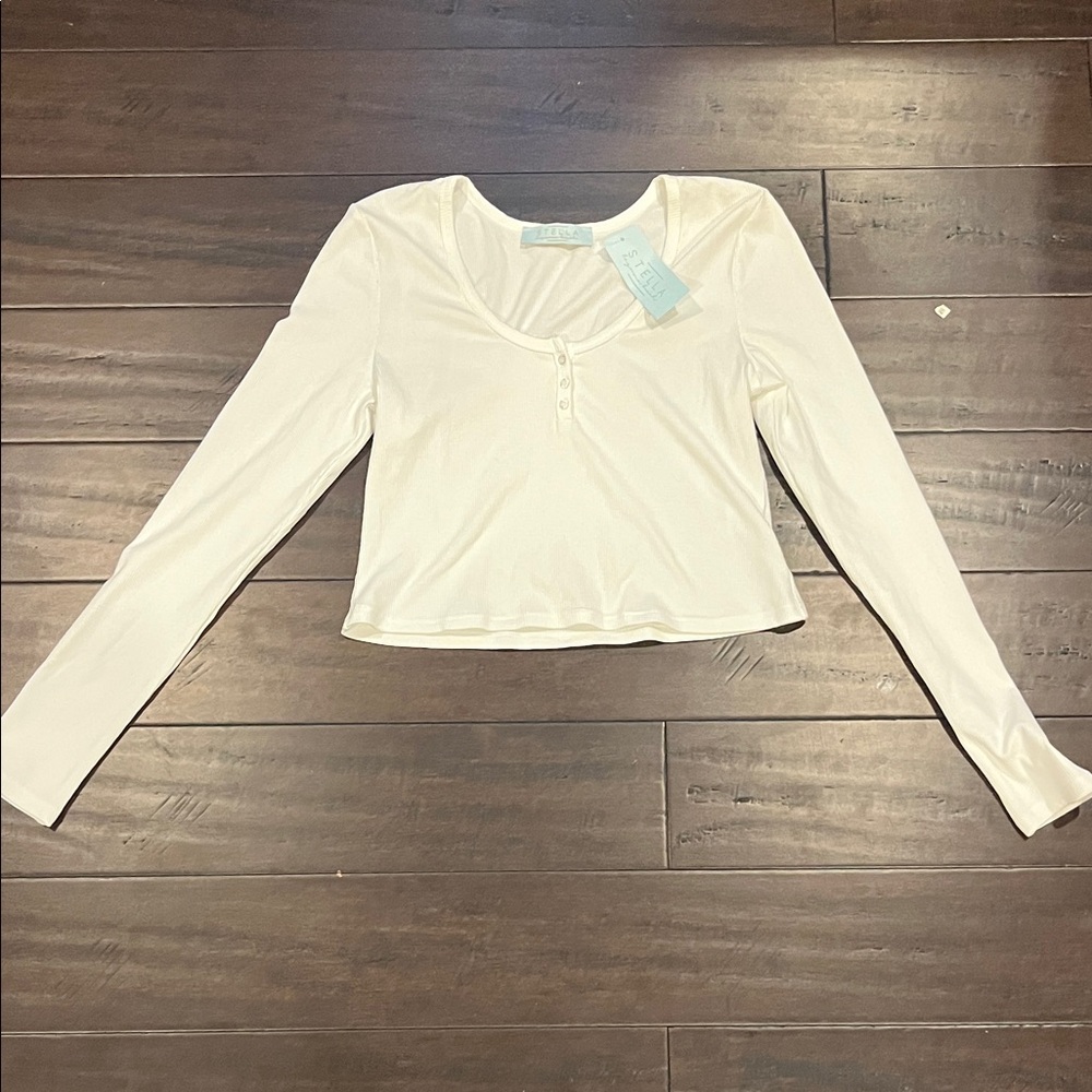 Stella ribbed long sleeve cropped